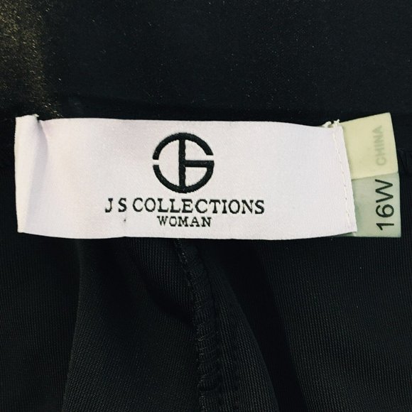 NEW JS Collections Women's16 Black Velvet Pants Lord & Taylor Side Zip Stretch - Picture 4 of 8